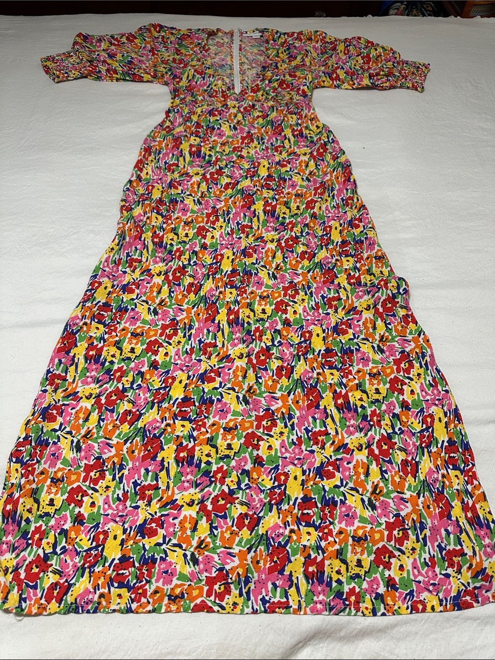 RIXO Multicolor Floral Maxi Dress - Pink, Yellow, Red, Green, Blue